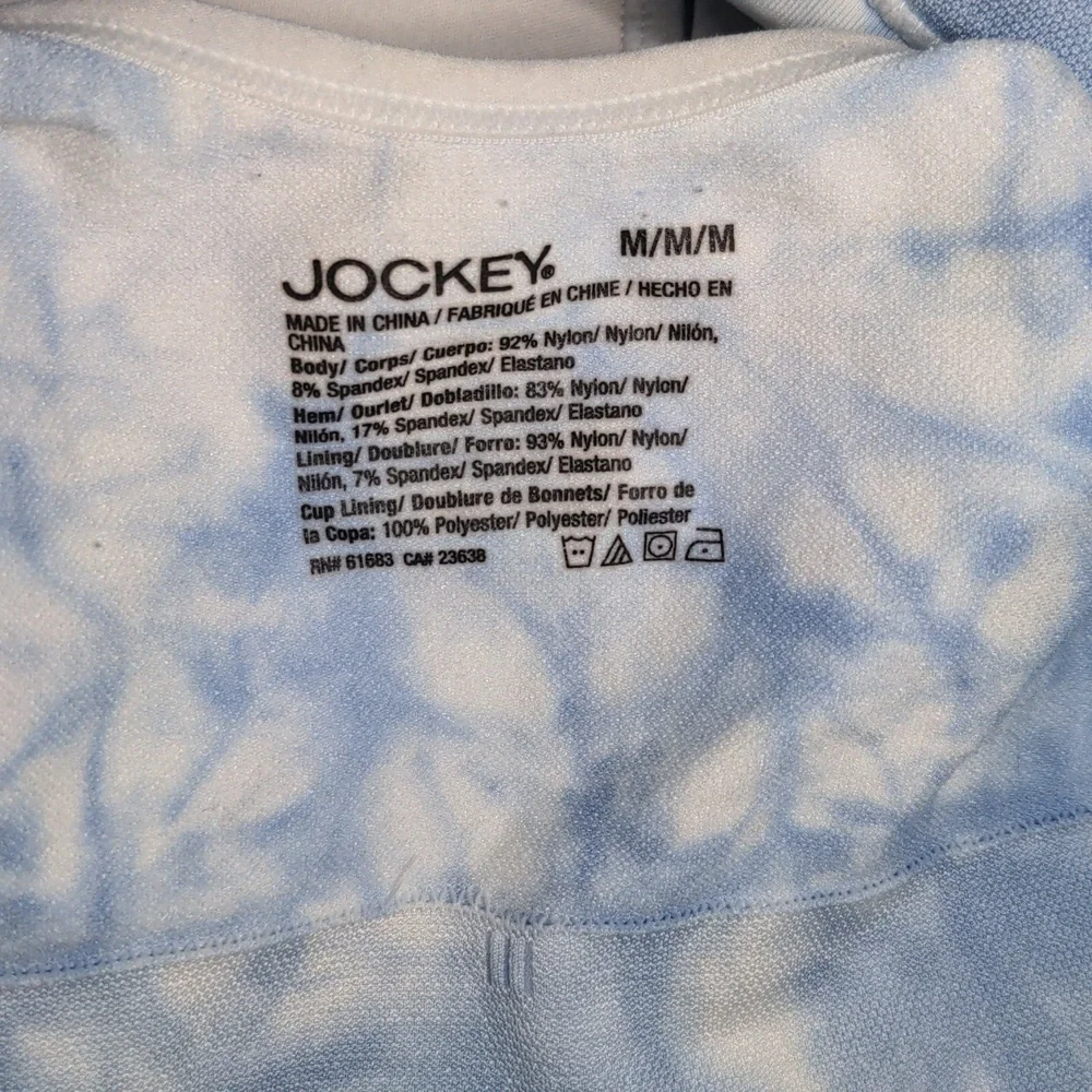 Jockey bralette, white and blue tie-dye, size medium - Picture 3 of 5